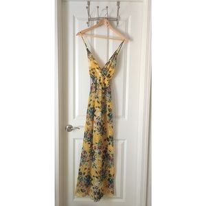 Yellow floral maxi dress